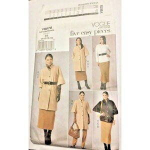 SEWING PATTERN Vogue V8678 Misses Jacket Top Skirt Pants Size 8-14 Loose Fitted